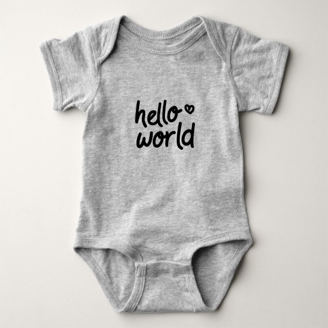 Hello World Baby Bodysuit (Front)