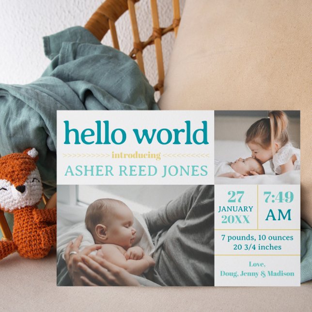 Hello World Birth Announcement (Creator Uploaded)