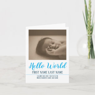 Hello World - birth announcement with photo