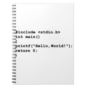 Hello World C programming language Coding Notebook