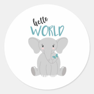Hello World Classic Round Sticker