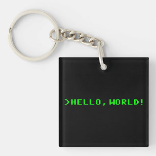Hello World Computer Programming Key Ring