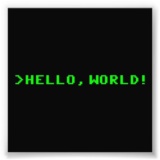 Hello World Computer Programming Photo Print (Front)
