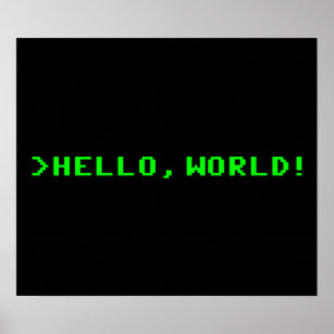 Hello World Computer Programming Poster
