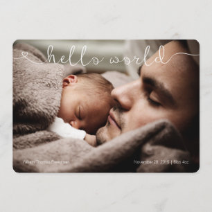 Hello World cute & sweet baby announcement