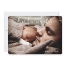 Hello World cute & sweet baby announcement