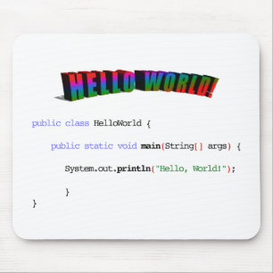 Hello World geek greeting Java Mouse Mat