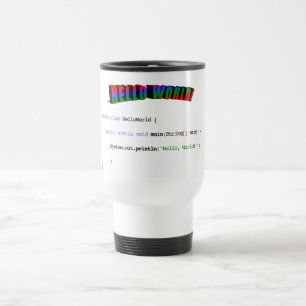 Hello World geek greeting Java Travel Mug
