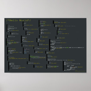 Hello World in 34 Languages Poster