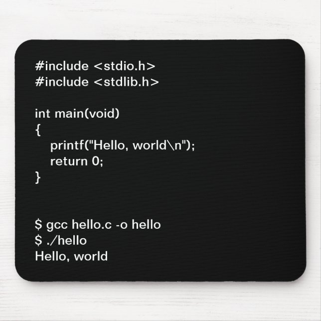 Hello World! Mousepad (Front)
