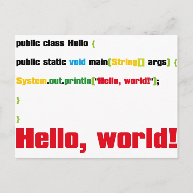 Hello, World! Postcard (Front)