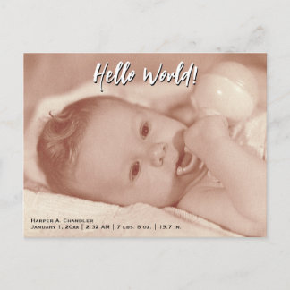 Hello World Your Text and Baby Photo Template