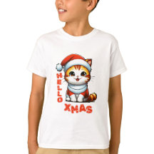 Hello Xmas - Cute Christmas cat in a Santa costume