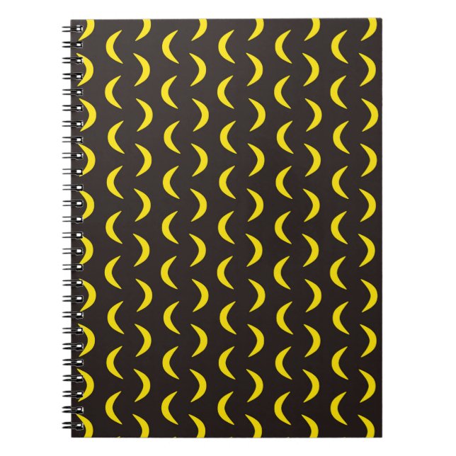 Hello Yellow Moon - seamless Halloween pattern.  Notebook (Front)