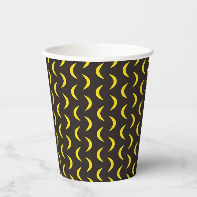 Hello Yellow Moon - seamless Halloween pattern. Paper Cups (Front)
