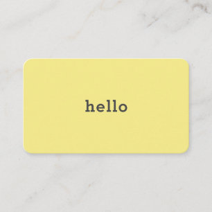 Hello Yellow White Business Card