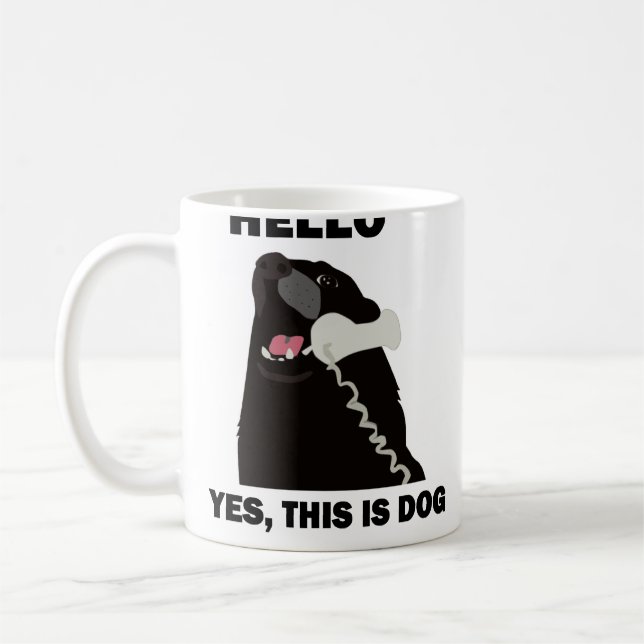 HELLO YES THIS IS DOG telephone phone Coffee Mug (Left)
