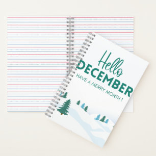 HelloDecember MerryChristmas Tree'sSpiral Notebook