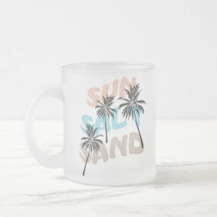 Hellow Summer Graphic Frosted Glass Coffee Mug