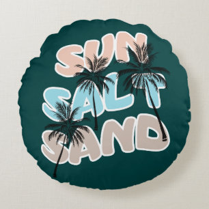 Hellow Summer Graphic Round Cushion