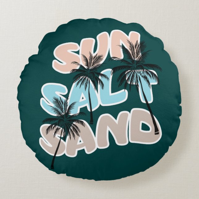 Hellow Summer Graphic Round Cushion (Front)