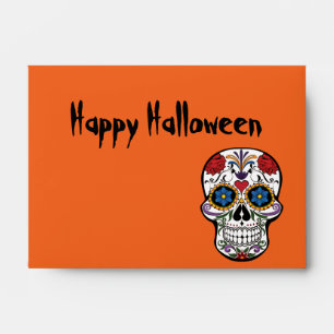 Helloween floral sugar skull envelope