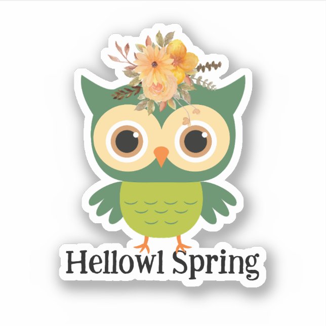 Hellowl Spring Cute Owl Hello Spring (Front)