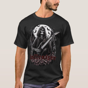 HellRaizer Winged Reaper Playing Guitar with Bats T-Shirt