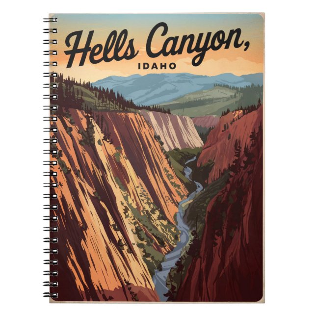 Hells Canyon Idaho Vintage Notebook (Front)