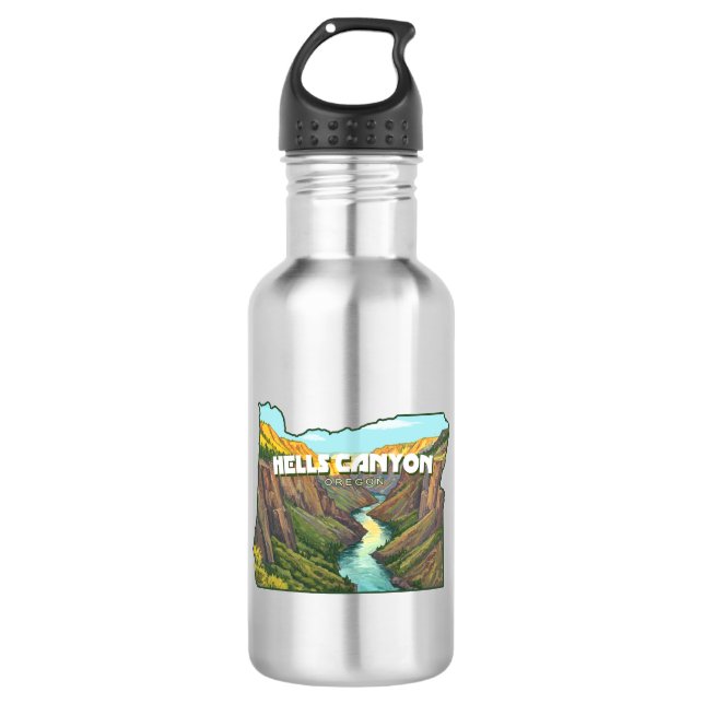 Hells Canyon Oregon Map 532 Ml Water Bottle (Front)