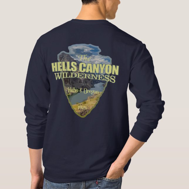 Hells Canyon WA (arrowhead) T-Shirt (Back)