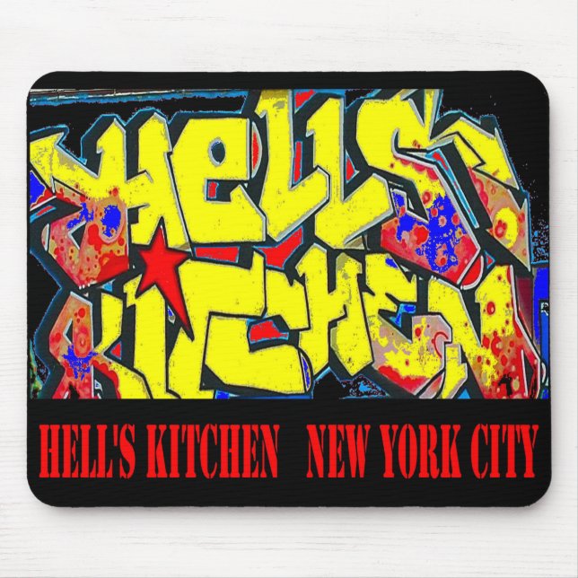 Hell's Kitchen NYC Street Graffiti Mouse Mat (Front)