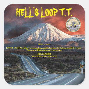 HELL'S LOOP T.T. 2017 SQUARE STICKER