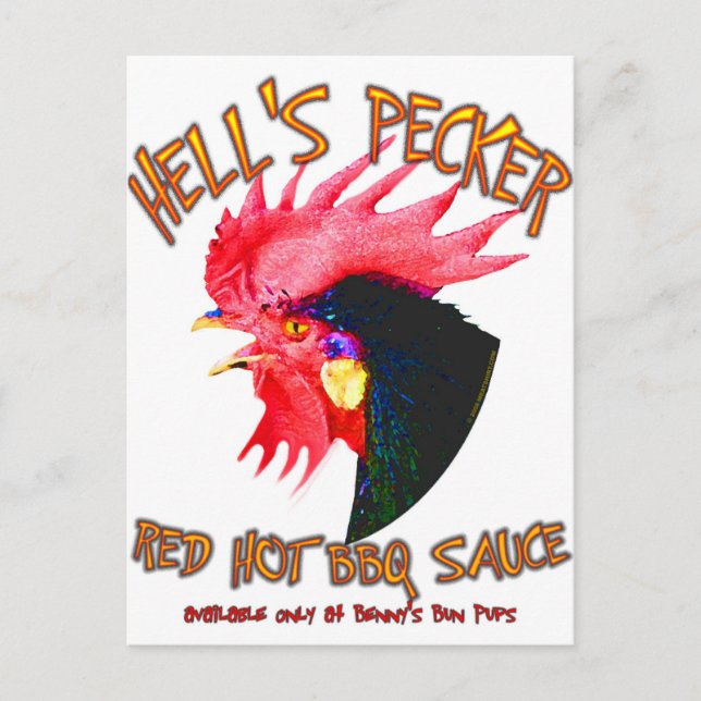 Hell's Pecker BBQ Sauce Postcard (Front)