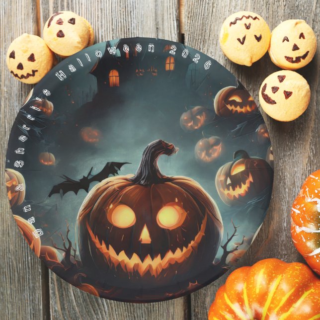 Hells Pumpkin Halloween Party Paper Plates (Hells Pumpkin Halloween Party Paper Plates)
