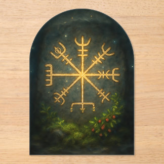 Helm of Awe Aegishjalmur Norse Protective Symbol   Acrylic Invitations