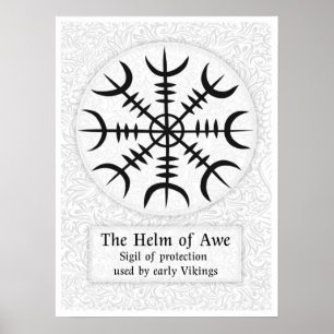 Helm Of Awe Icelandic magical sign - White