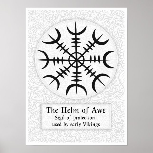 Helm Of Awe Icelandic magical sign - White (Front)