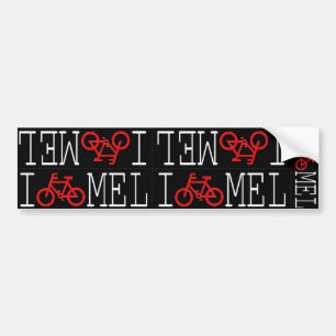 Helmet, bumper, frame tube. Five stickers. Bumper Sticker