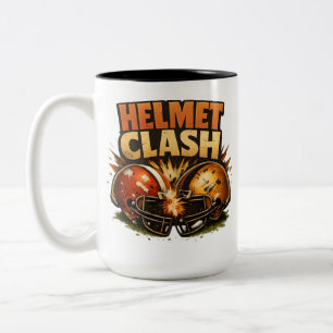 Helmet Clash Football Two-Tone Coffee Mug