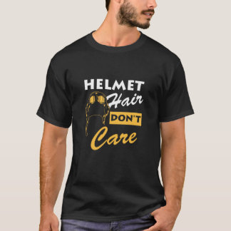 Helmet Hair Don_t Care Funny Equestrian T-Shirt