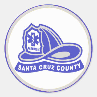 Helmet Santa Cruz County Paramedic Classic Round Sticker