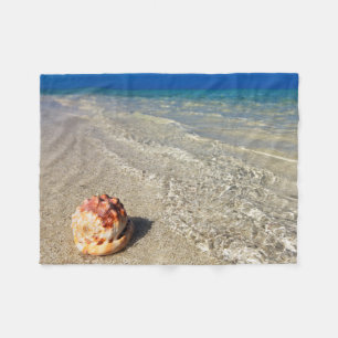 Helmet Shell In Tropical Lagoon Cassis Rufa Fleece Blanket
