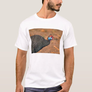 Helmeted Guinea Fowl (Numida meleagris). Africa, T-Shirt