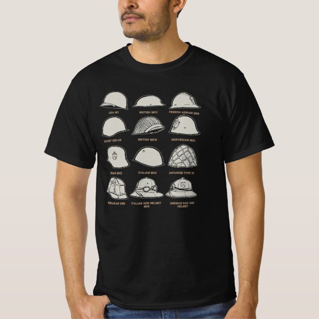 Helmets of the World War 2 T-Shirt (Front)