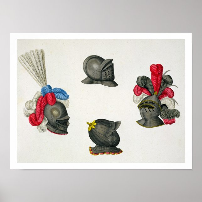 Helmets, plate from 'A History of the Development Poster (Front)