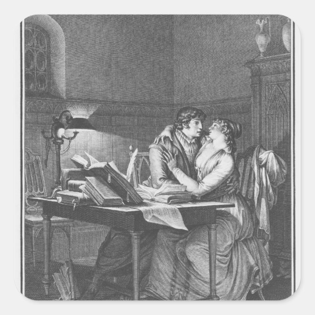 Heloise and Abelard in their study Square Sticker (Front)
