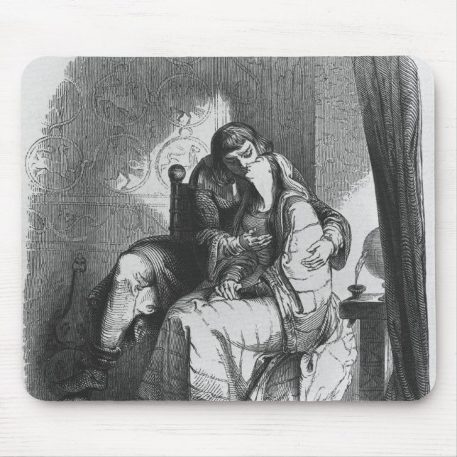 Heloise and Abelard kissing Mouse Mat (Front)
