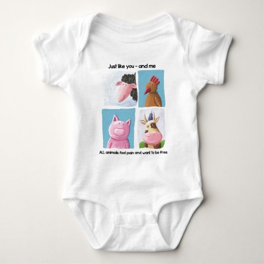 Help animals by promoting animal rights! baby bodysuit