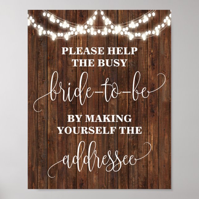 Help Bride making Yourself Addressee Western Sign (Front)